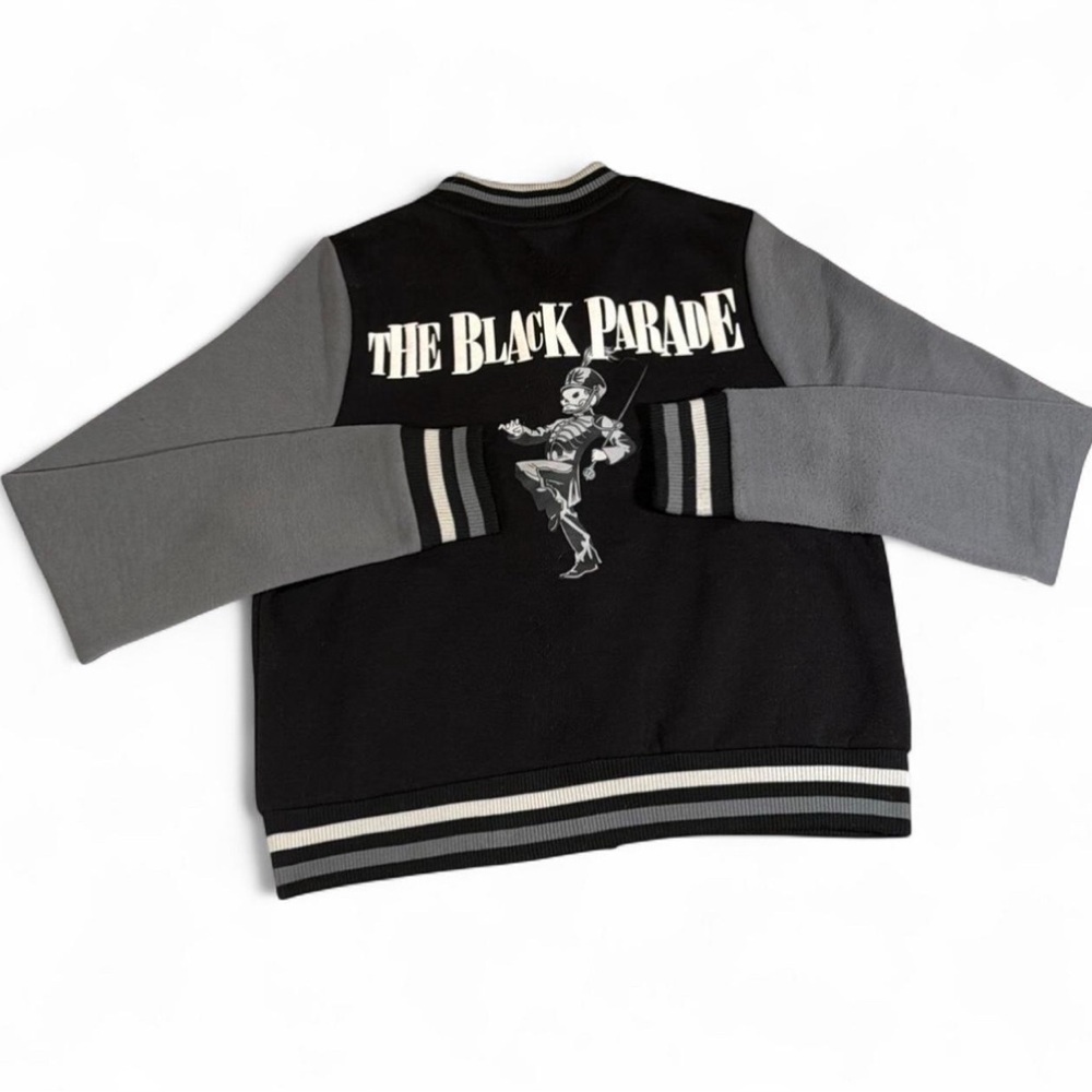 THE BLACK PARADE Black & Gray Varsity Jacket Sweater